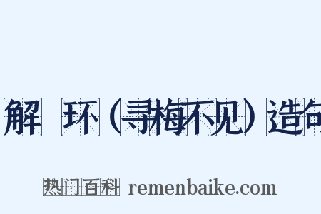 解珮环（寻梅不见）造句是什么意思的图片